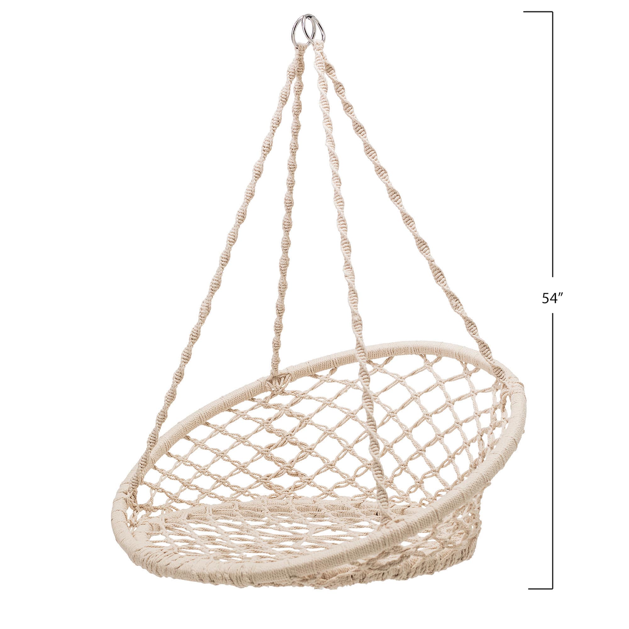Hello Honey® Hanging Handwoven Cotton Macramé Chair with Metal Frame